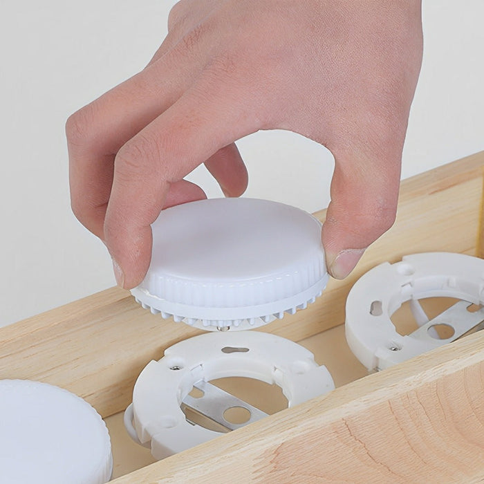 Modern Minimalist Wood LED Ceiling Spot Light, Adjustable Gimbal, High CRI, Living Room/Bedroom/Kitchen