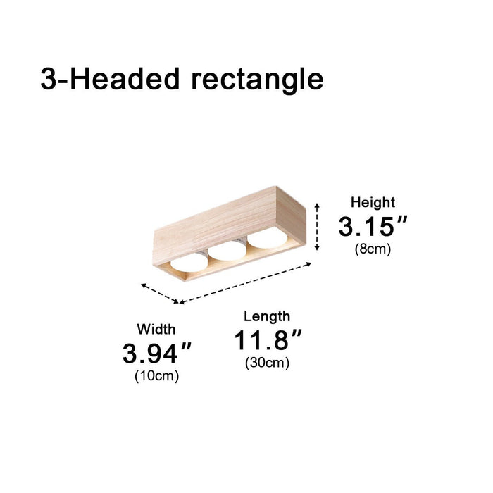 Modern Minimalist Wood LED Ceiling Spot Light, Adjustable Gimbal, High CRI, Living Room/Bedroom/Kitchen