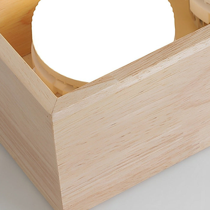Modern Minimalist Wood LED Ceiling Spot Light, Adjustable Gimbal, High CRI, Living Room/Bedroom/Kitchen