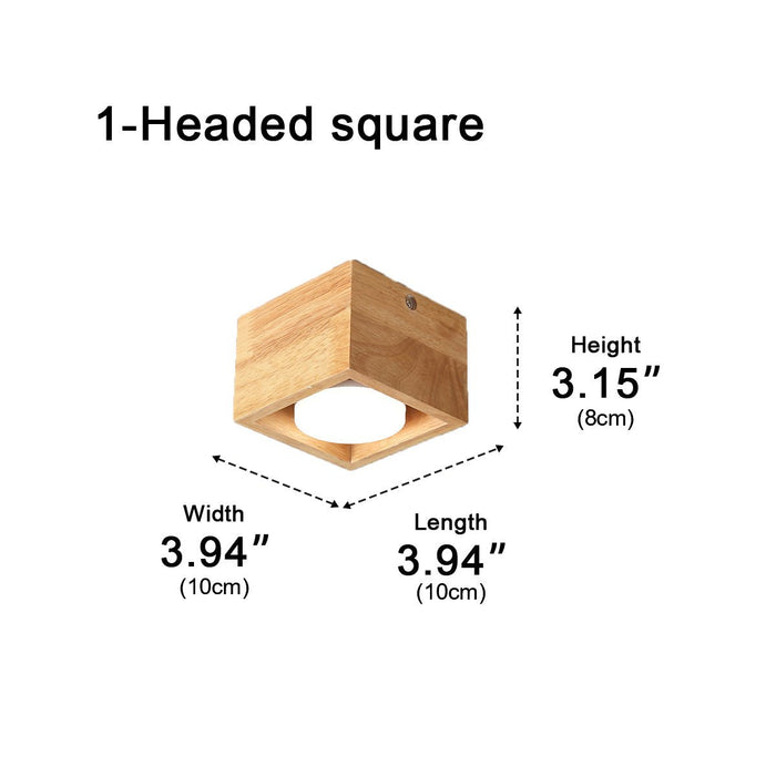 Modern Minimalist Wood LED Ceiling Spot Light, Adjustable Gimbal, High CRI, Living Room/Bedroom/Kitchen