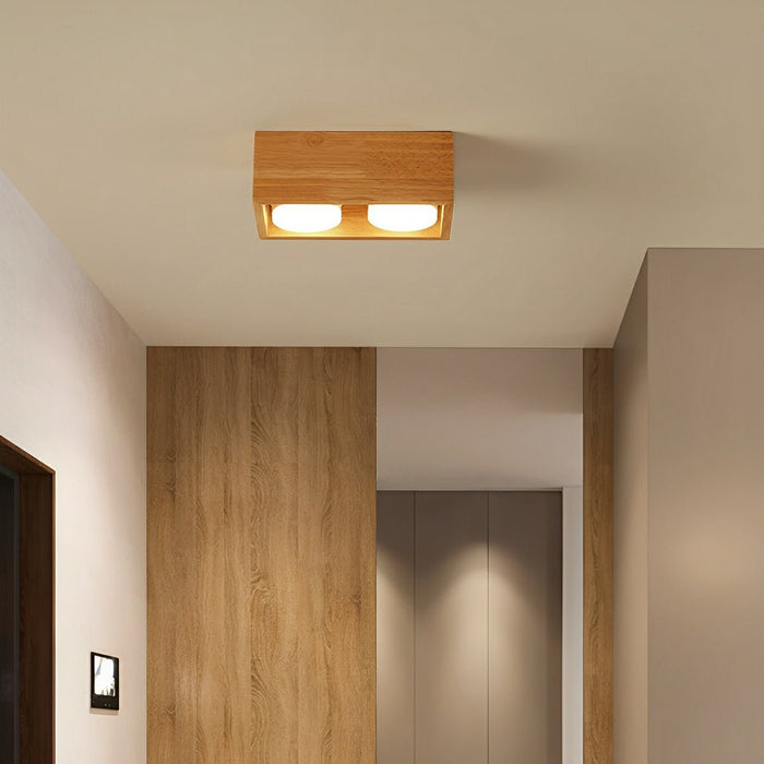 Modern Minimalist Wood LED Ceiling Spot Light, Adjustable Gimbal, High CRI, Living Room/Bedroom/Kitchen