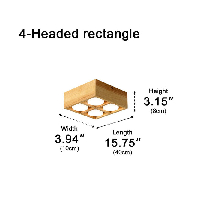 Modern Minimalist Wood LED Ceiling Spot Light, Adjustable Gimbal, High CRI, Living Room/Bedroom/Kitchen