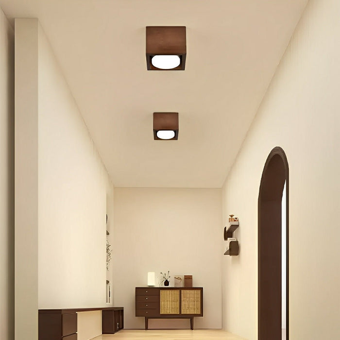 Modern Minimalist Wood LED Ceiling Spot Light, Adjustable Gimbal, High CRI, Living Room/Bedroom/Kitchen