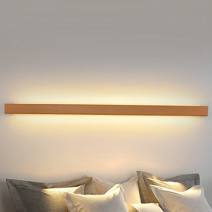 Modern Minimalist LED Wall Sconce, Wood Acrylic Up Down Light, Dimmable Indoor Lighting for Bedroom/Living Room/Hallway