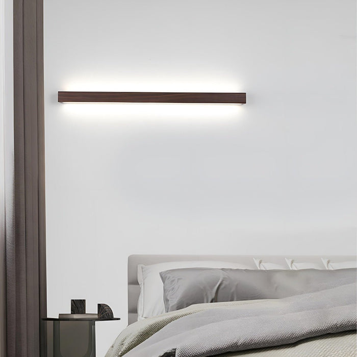 Modern Minimalist LED Wall Sconce, Wood Acrylic Up Down Light, Dimmable Indoor Lighting for Bedroom/Living Room/Hallway