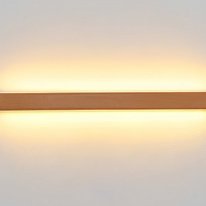 Modern Minimalist LED Wall Sconce, Wood Acrylic Up Down Light, Dimmable Indoor Lighting for Bedroom/Living Room/Hallway