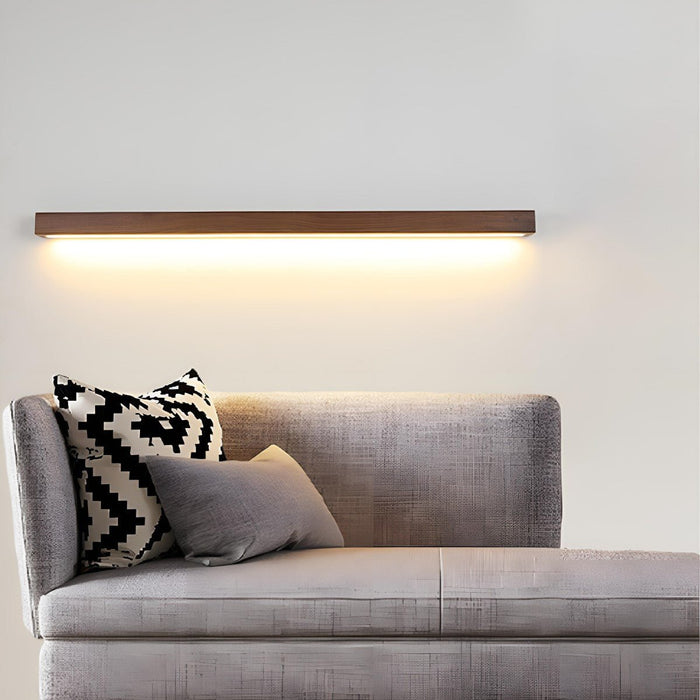 Modern Minimalist LED Wall Sconce, Wood Acrylic Up Down Light, Dimmable Indoor Lighting for Bedroom/Living Room/Hallway