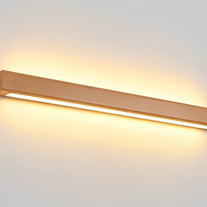 Modern Minimalist LED Wall Sconce, Wood Acrylic Up Down Light, Dimmable Indoor Lighting for Bedroom/Living Room/Hallway