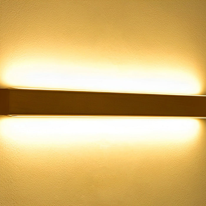 Modern Minimalist LED Wall Sconce, Wood Acrylic Up Down Light, Dimmable Indoor Lighting for Bedroom/Living Room/Hallway