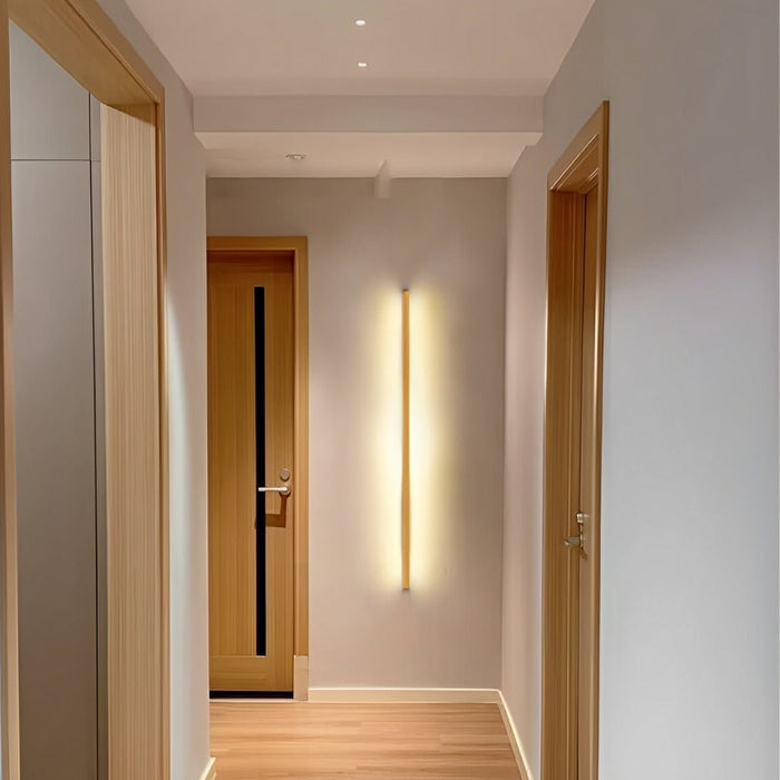 Modern Minimalist LED Wall Sconce, Wood Acrylic Up Down Light, Dimmable Indoor Lighting for Bedroom/Living Room/Hallway