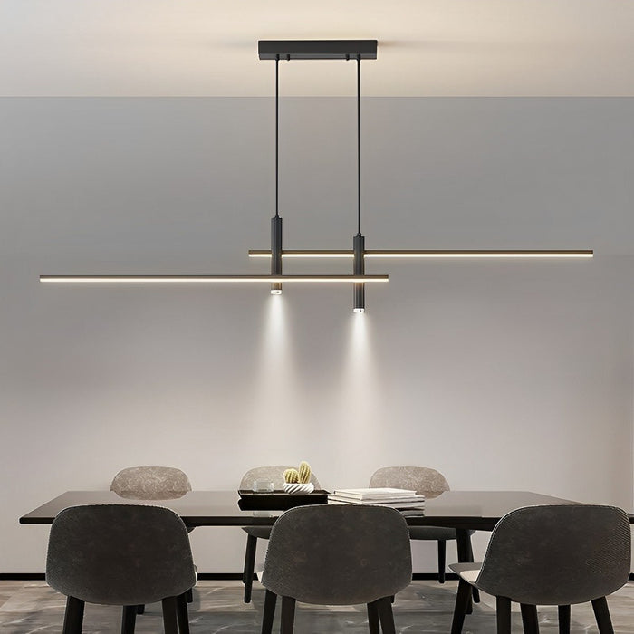 LED Long Strip Indoor Pendant Light - Modern Minimalist Design - Overhead Linear Lighting Fixture