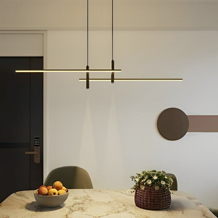 LED Long Strip Indoor Pendant Light - Modern Minimalist Design - Overhead Linear Lighting Fixture