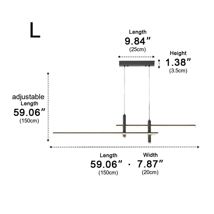 LED Long Strip Indoor Pendant Light - Modern Minimalist Design - Overhead Linear Lighting Fixture