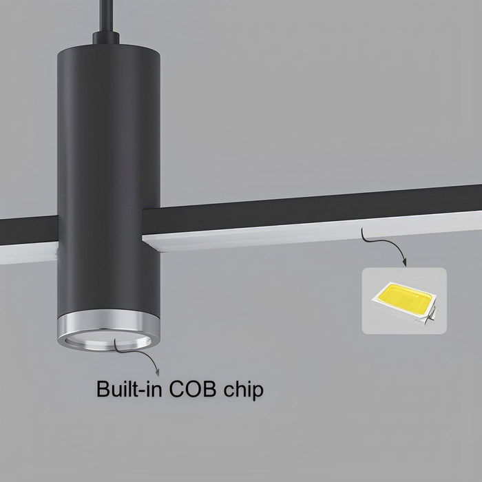 LED Long Strip Indoor Pendant Light - Modern Minimalist Design - Overhead Linear Lighting Fixture