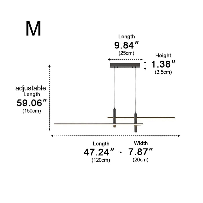 LED Long Strip Indoor Pendant Light - Modern Minimalist Design - Overhead Linear Lighting Fixture