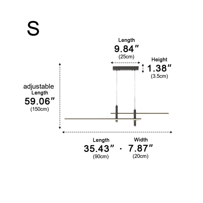 LED Long Strip Indoor Pendant Light - Modern Minimalist Design - Overhead Linear Lighting Fixture