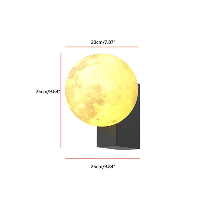 Modern Moon Outdoor Wall Light - Waterproof LED Exterior Porch / Patio Fixture