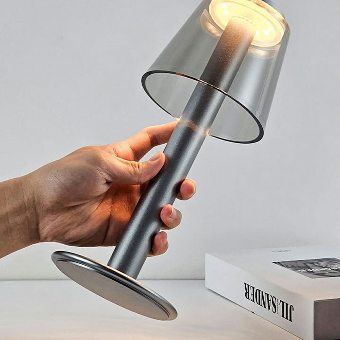 Modern Mushroom LED Dimming Touch Table Lamp - Cordless, Rechargeable Accent Light for Bedroom / Living Room
