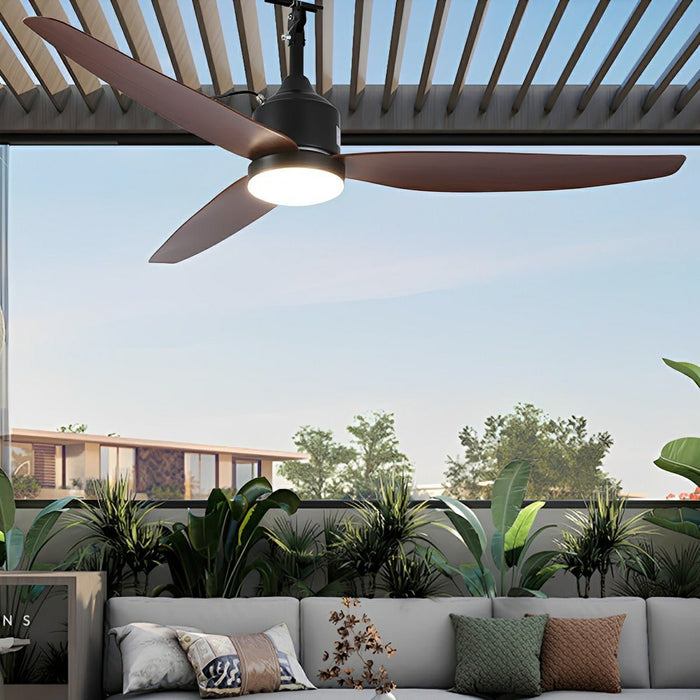 Modern Outdoor Dimmable DC Motor Ceiling Fan Light - Reversible Airflow for All Seasons