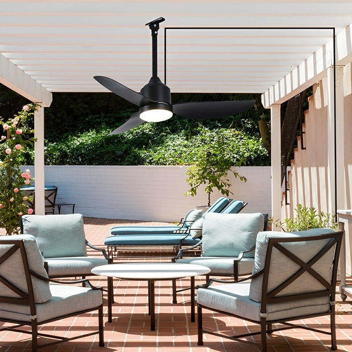 Modern Outdoor Dimmable DC Motor Ceiling Fan Light - Reversible Airflow for All Seasons