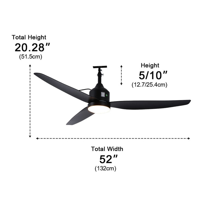 Modern Outdoor Dimmable DC Motor Ceiling Fan Light - Reversible Airflow for All Seasons