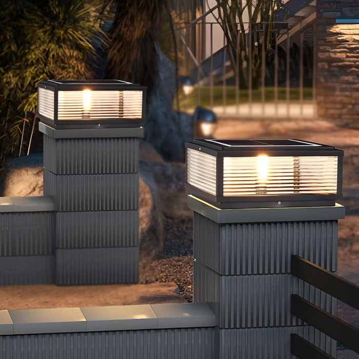 Modern Outdoor Post Lights Solar Fence Pillar Light Deck Post Lights Waterproof