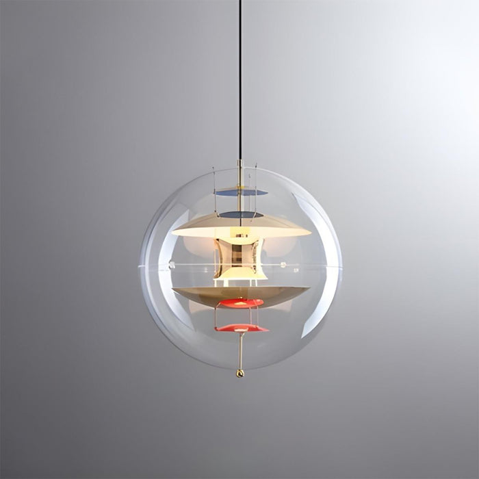 Modern Planet Globe Bar LED Pendant Light - Clear Acrylic Shade / Dimmable - Dining Room, Kitchen