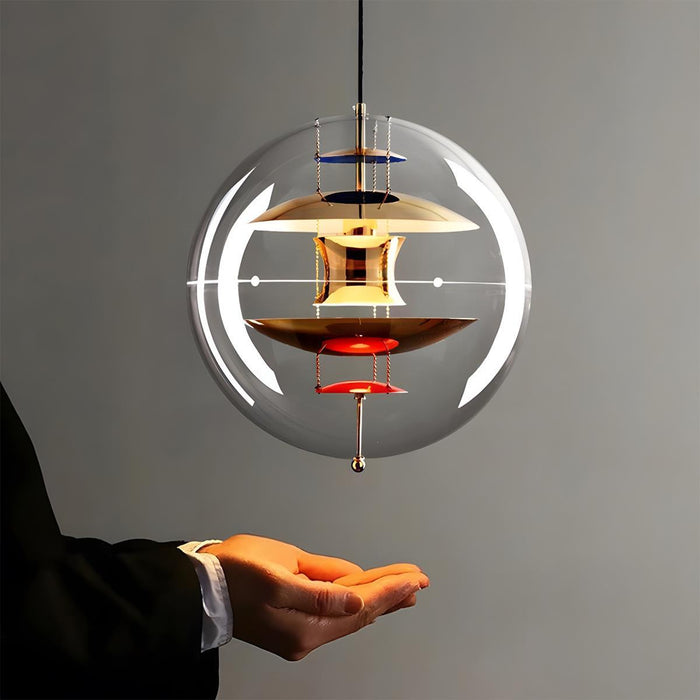 Modern Planet Globe Bar LED Pendant Light - Clear Acrylic Shade / Dimmable - Dining Room, Kitchen