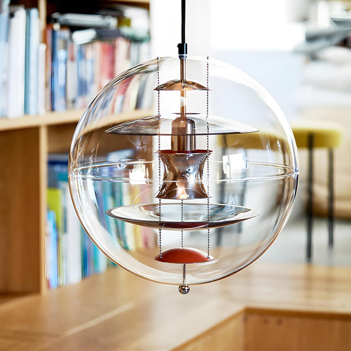 Modern Planet Globe Bar LED Pendant Light - Clear Acrylic Shade / Dimmable - Dining Room, Kitchen