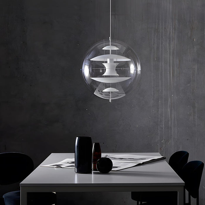 Modern Planet Globe Bar LED Pendant Light - Clear Acrylic Shade / Dimmable - Dining Room, Kitchen