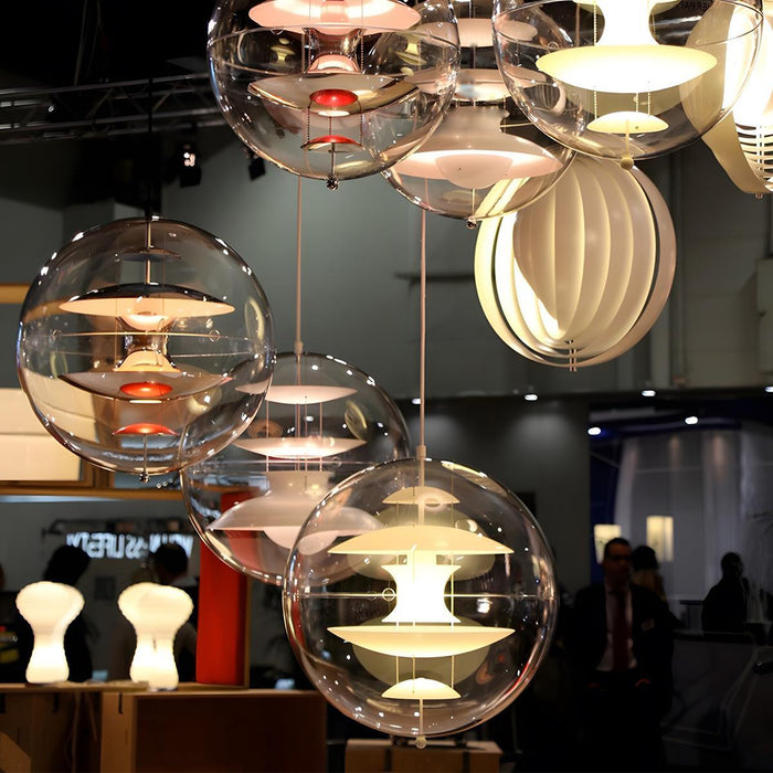 Modern Planet Globe Bar LED Pendant Light - Clear Acrylic Shade / Dimmable - Dining Room, Kitchen