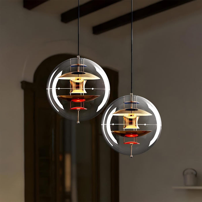 Modern Planet Globe Bar LED Pendant Light - Clear Acrylic Shade / Dimmable - Dining Room, Kitchen