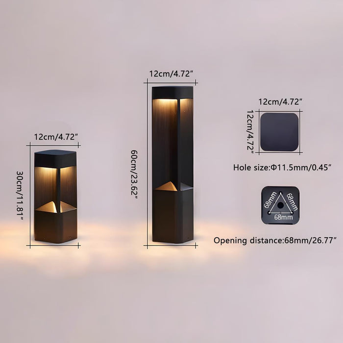Modern Rectangular LED Landscape Light - Outdoor Pathway / Garden Illumination - Durable Weatherproof Design
