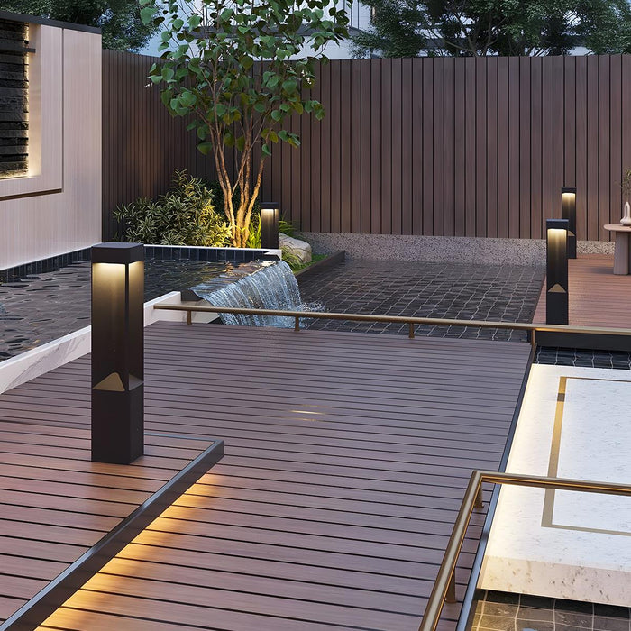 Modern Rectangular LED Landscape Light - Outdoor Pathway / Garden Illumination - Durable Weatherproof Design