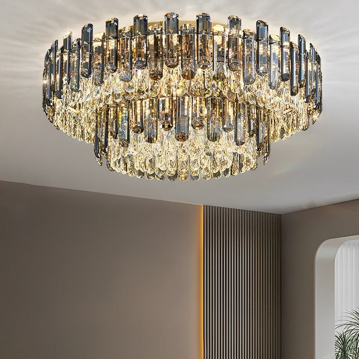 Crystal Ceiling Light - Modern Round Luxury LED Lamp, Flush Mount / Semi-Flush Mount for Living Room, Dining Room, Bedroom