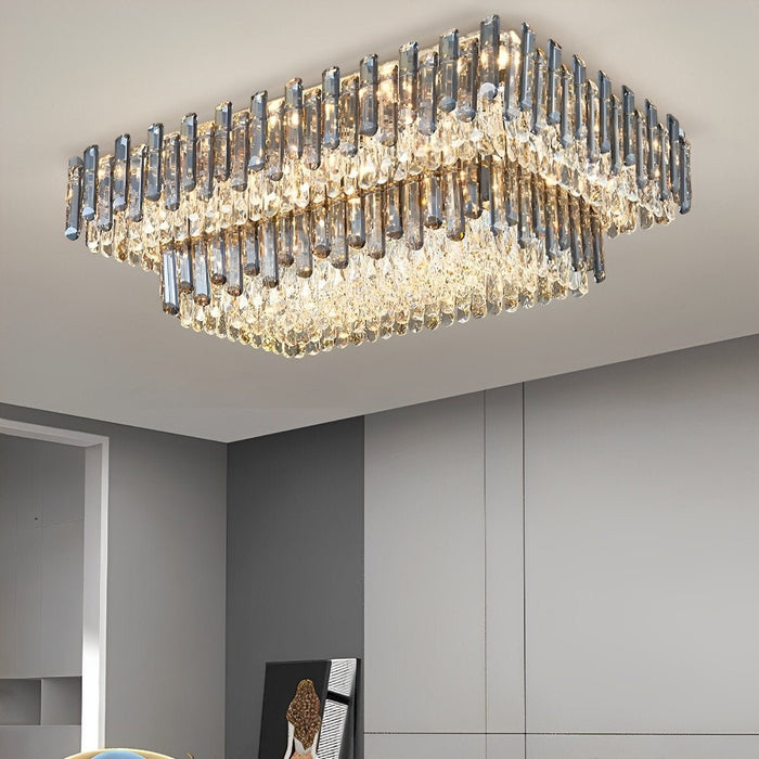 Crystal Ceiling Light - Modern Round Luxury LED Lamp, Flush Mount / Semi-Flush Mount for Living Room, Dining Room, Bedroom