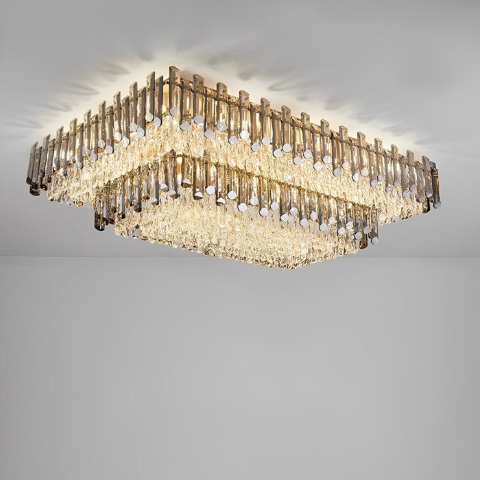 Crystal Ceiling Light - Modern Round Luxury LED Lamp, Flush Mount / Semi-Flush Mount for Living Room, Dining Room, Bedroom