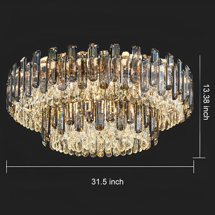 Crystal Ceiling Light - Modern Round Luxury LED Lamp, Flush Mount / Semi-Flush Mount for Living Room, Dining Room, Bedroom