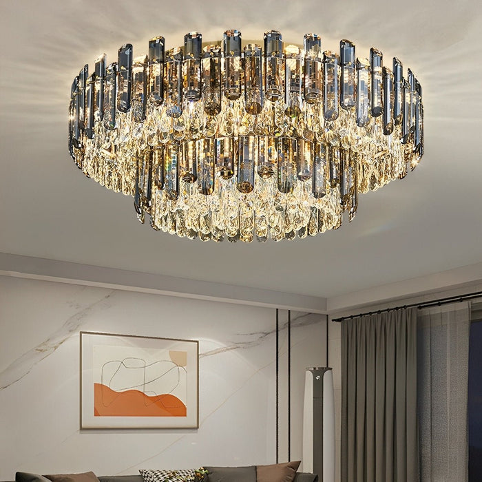 Crystal Ceiling Light - Modern Round Luxury LED Lamp, Flush Mount / Semi-Flush Mount for Living Room, Dining Room, Bedroom