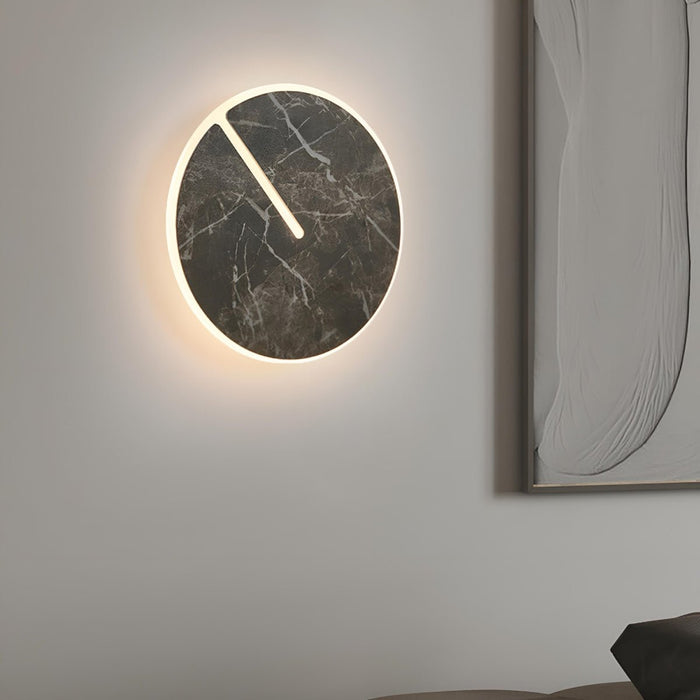 Marble Textured Round LED Wall Sconce - Modern Indoor Wall Lamp / Creative Lighting for Bedroom, Entryway