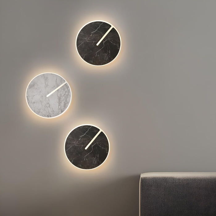Marble Textured Round LED Wall Sconce - Modern Indoor Wall Lamp / Creative Lighting for Bedroom, Entryway