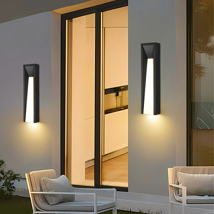 Long Strip Outdoor LED Wall Light - Modern Rustic Iron/Acrylic - Porch/Patio/Entryway