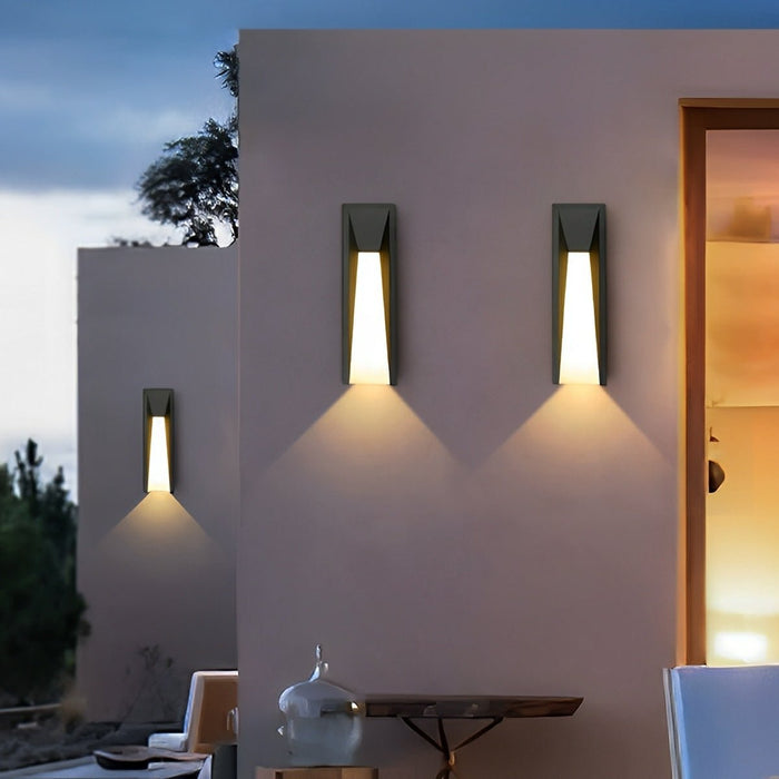 Long Strip Outdoor LED Wall Light - Modern Rustic Iron/Acrylic - Porch/Patio/Entryway