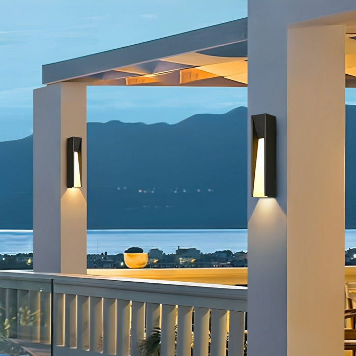 Long Strip Outdoor LED Wall Light - Modern Rustic Iron/Acrylic - Porch/Patio/Entryway