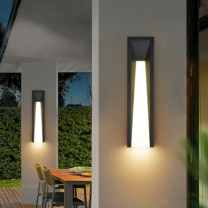 Long Strip Outdoor LED Wall Light - Modern Rustic Iron/Acrylic - Porch/Patio/Entryway