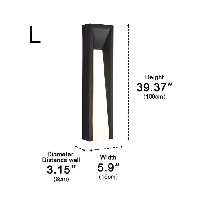 Long Strip Outdoor LED Wall Light - Modern Rustic Iron/Acrylic - Porch/Patio/Entryway