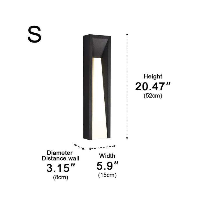 Long Strip Outdoor LED Wall Light - Modern Rustic Iron/Acrylic - Porch/Patio/Entryway