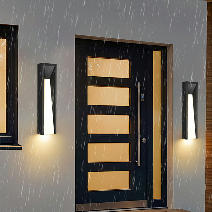 Long Strip Outdoor LED Wall Light - Modern Rustic Iron/Acrylic - Porch/Patio/Entryway