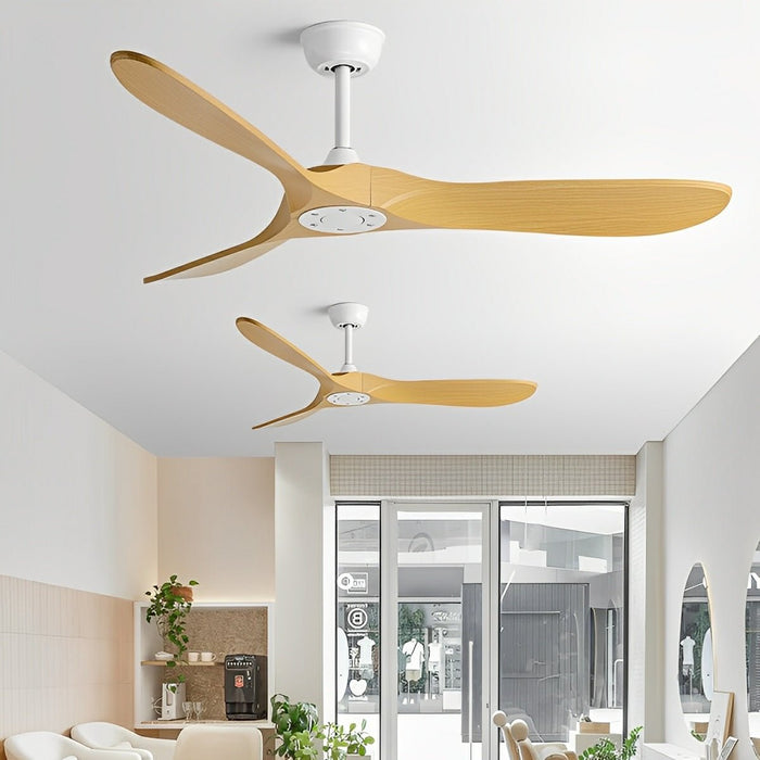 Modern Scandinavian Ceiling Fan - Minimalist DC Motor, Reversible Airflow / Remote, Wall Control