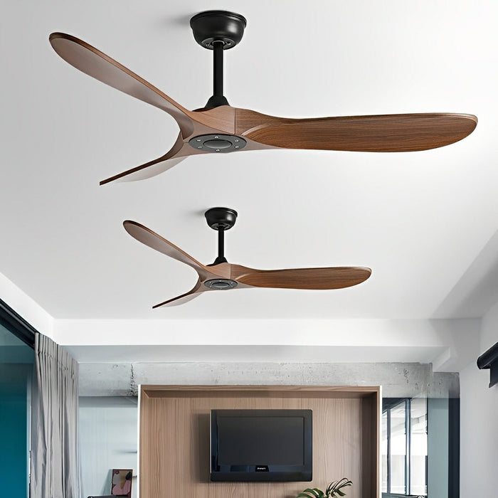 Modern Scandinavian Ceiling Fan - Minimalist DC Motor, Reversible Airflow / Remote, Wall Control